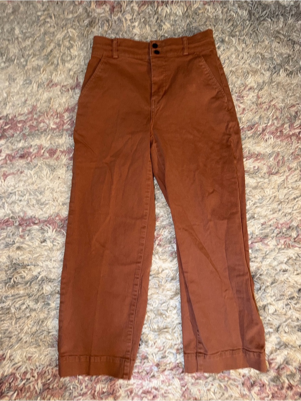 Everlane wide leg dusty orange pants 6